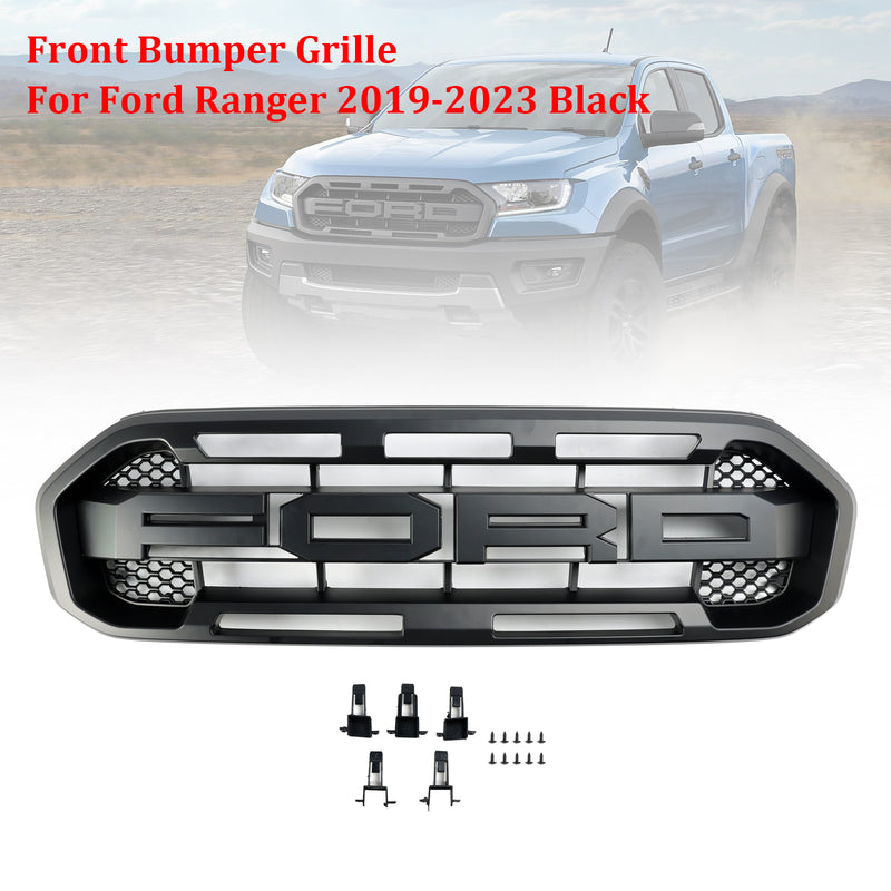 Ford Ranger 2019-2023 Black Raptor Style Front Bumper Grill Grille