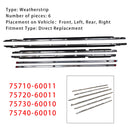 6PCS Door Belt Molding Fit For Toyota Land Cruiser 80 Series 1991-1997