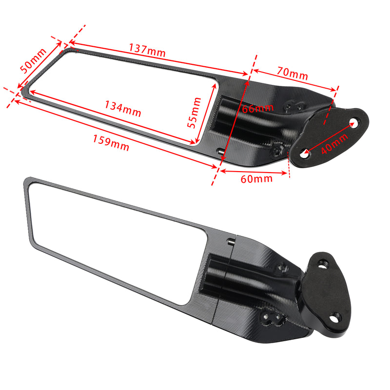 CNC ALU Rearview Winglet Mirrors For Honda CBR125R CBR250R CBR300R CBR500R