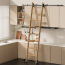 6.6FT Round Tube Rolling Library Sliding Ladder Hardware Kit with Brake