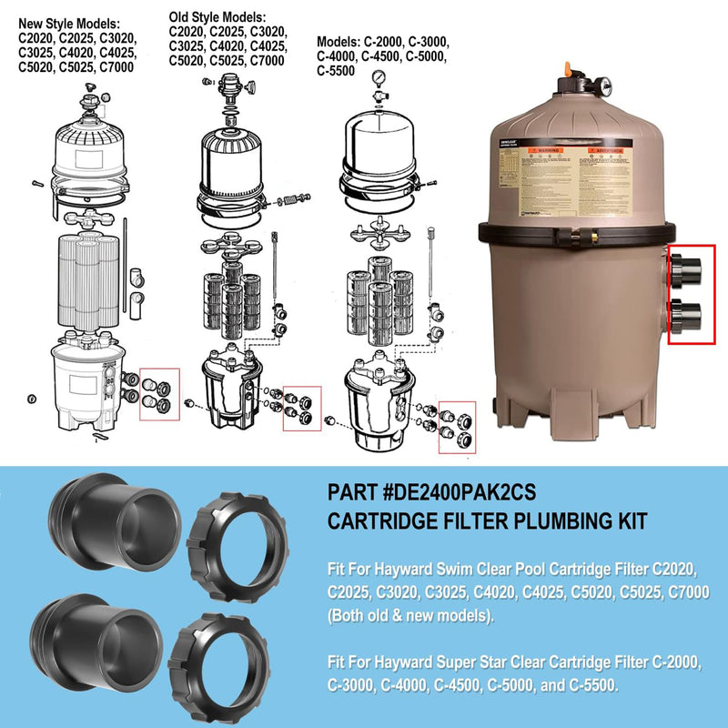 Filter Plumbing Kit Replacement Parts For Cartridge Swim Clear Pool  Filter