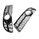 Front Bumper Honeycomb Fog Grille Cover For Audi A4 B7 S-Line S4 2005-2008 Black