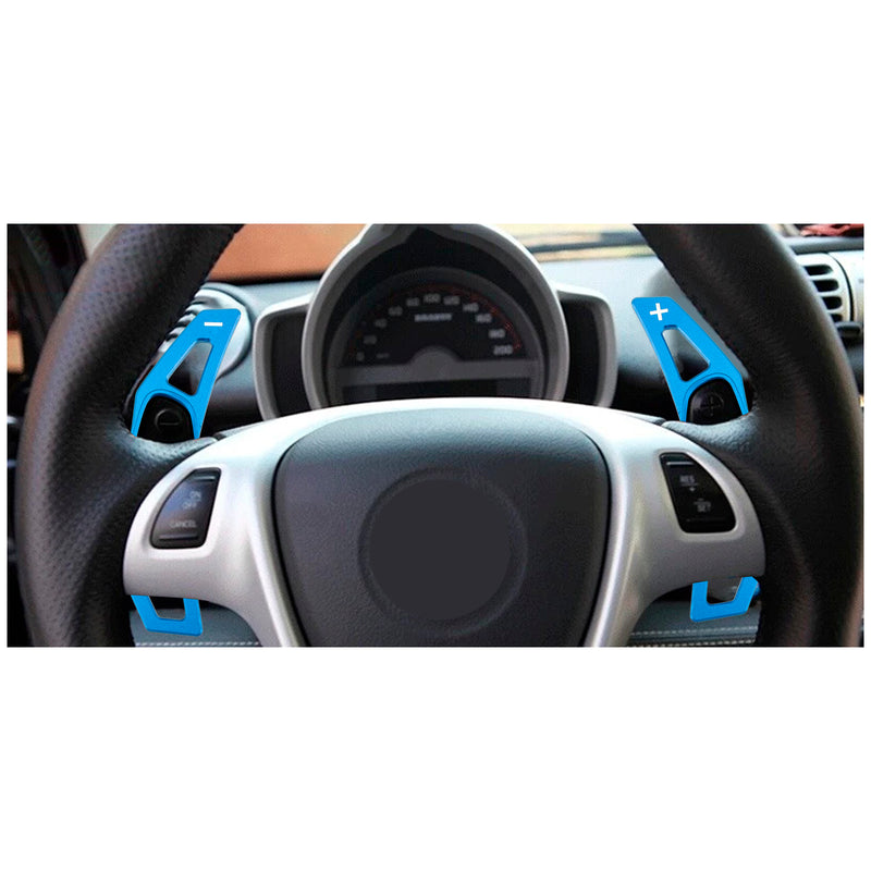 Steering Wheel Paddle Shifter Extension For Smart Aluminium Blue