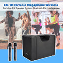 CX-10 Portable Megaphone Wireless PA Speaker System Bluetooth FM Loudspeaker