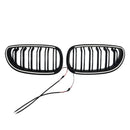 2PCS Glossy Black Front Sport Kidney Grille Fit BMW E60 E61 520i 530i 2004-2009