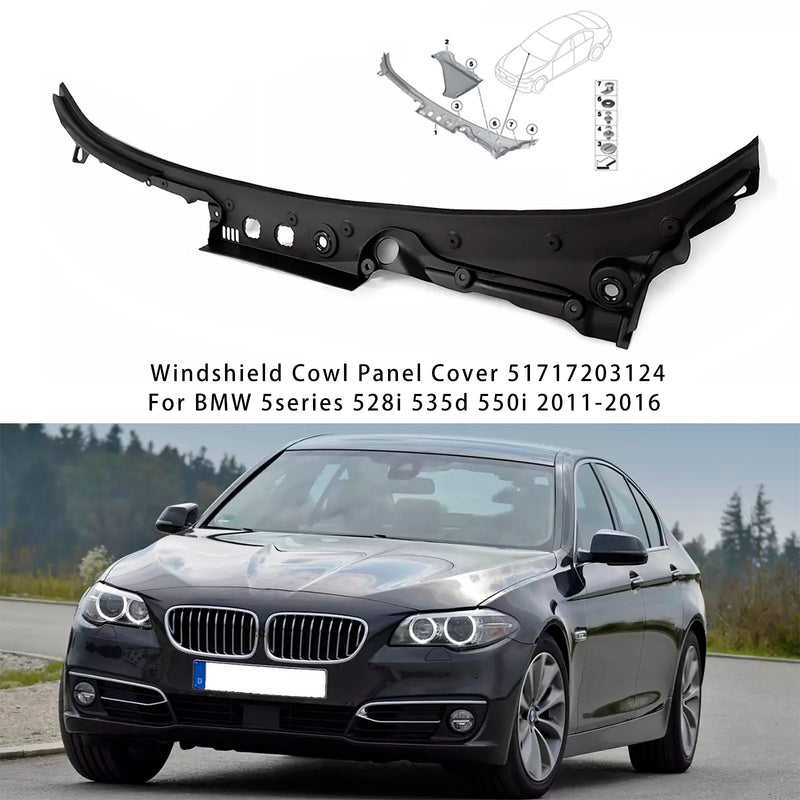 Windshield Cowl Panel Cover 51717203124 For BMW 5series 528i 535d 550i 2011-2016