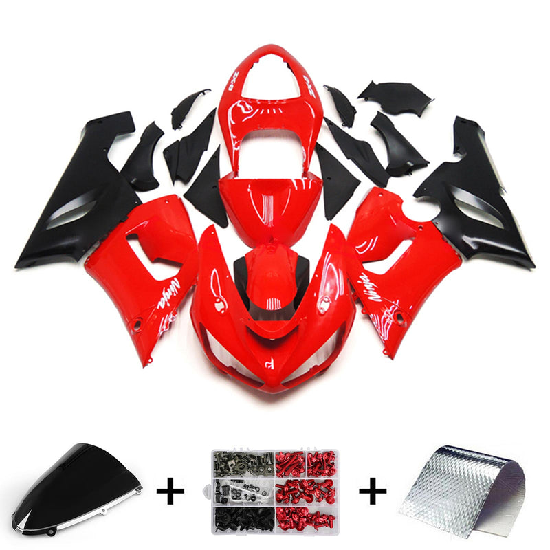 Amotopart Kawasaki ZX6R 636 2005-2006 Fairing Kit Bodywork Plastic ABS