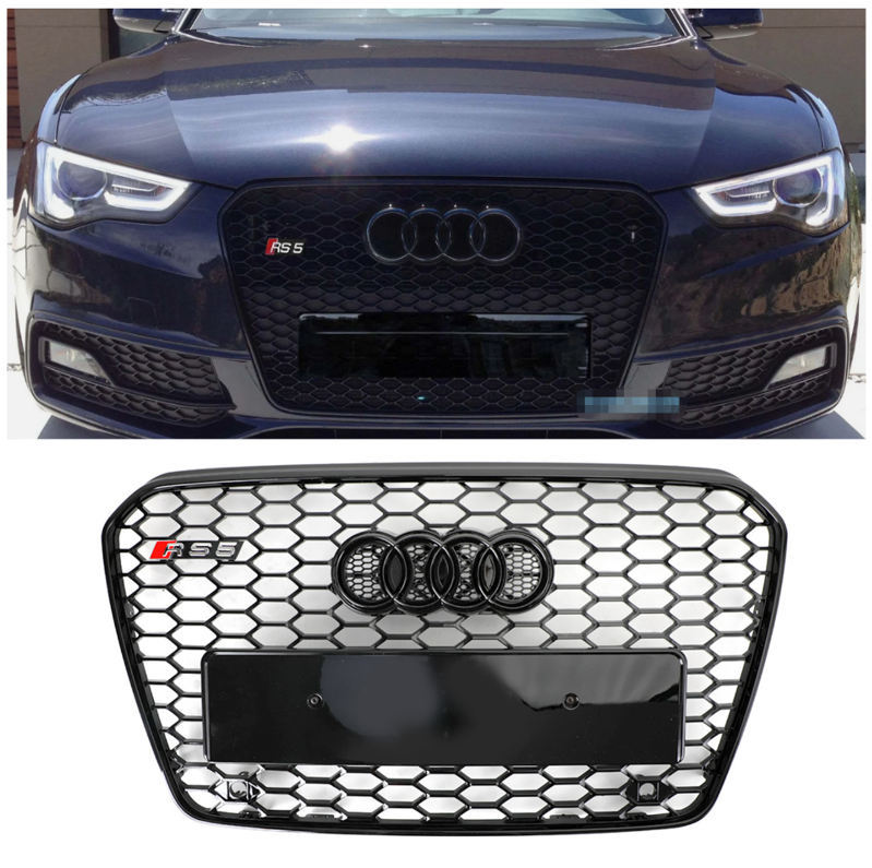 2013-2016 Audi A5 S5 B8.5 Grill Replacement RS5 Style Honeycomb Hex Mesh Front Bumper Grill Generic