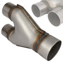 3" Single To 2.25" Dual Y-Pipe Stainless Exhaust Adapter Connector Coupling 10"