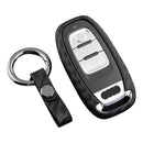 Leather Silicone Car Key Case Cover With Buckle For Audi