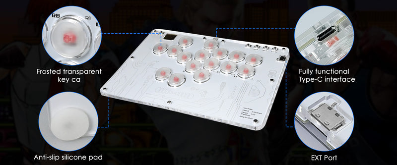 HITBOX Fighting Keyboard hitbox Arcade Joystick Advanced Buttons Street Fighter 6 Steam Raspberry Pi Keyboard