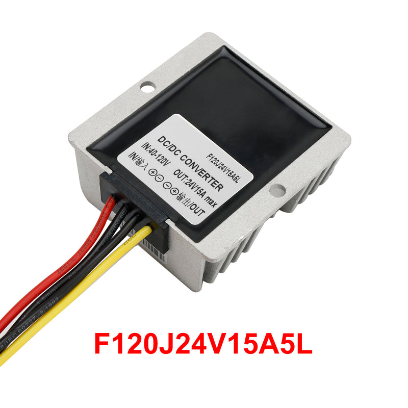 15A Waterproof DC/DC Converter Power Supply Regulator 40-120V Step Down To 24V
