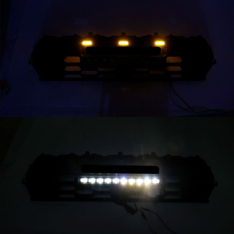 Black Front Bumper Grille Grill Fit Toyota Tacoma 2024+ With Led & Light Bar