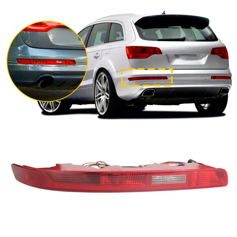 Left Rear Bumper Reflector Tail Light Lamp Red Lens For Audi Q7 2007-2015