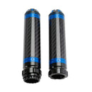 Universal 7/8"/22Mm Motorcycle Handle Bar Carcon Grips Green For Motorcycles Silver