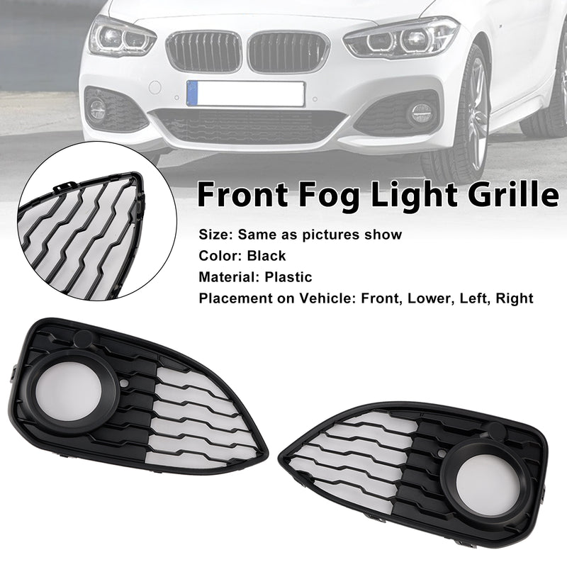 2PCS Fog Light Cover Grille Fit BMW 1 Series F20 F21 LCI M-Sport 2015-2019