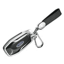 Aluminum Alloy TPU Silvery Car Key Case Cover With Buckle For Ford