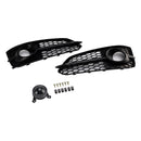 2PCS Black Front Fog Grill Grille Light Cover Fit Audi A8 S8 2015-2017