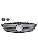 Diamond Front Grill Grille Fit Benz C-Class W205 C250 C300 C400 2015-2018