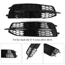2X Car Front Bumper Fog Light Grilles For Audi A6 C7 S-Line 2012-2014