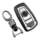 Leather Silicone Car Key Case Cover With Buckle For BMW Square