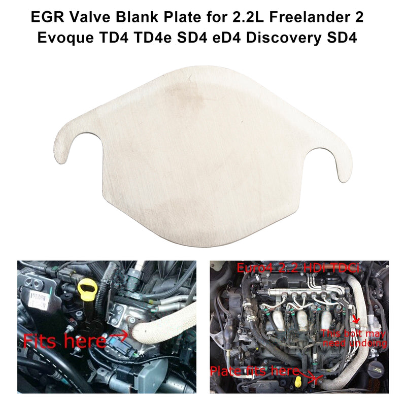 EGR Valve Blank Plate for 2.2L Freelander 2 Evoque TD4 TD4e SD4 eD4 Discovery SD4