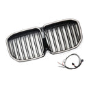 2019-2022 Fit BMW X7 G07 Double Slat Gloss Black Front Kidney Grill Grille