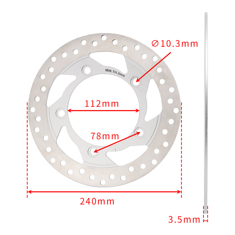 NEW Rear Brake Disc Rotor 240mm For Bajaj Rouser 135 125