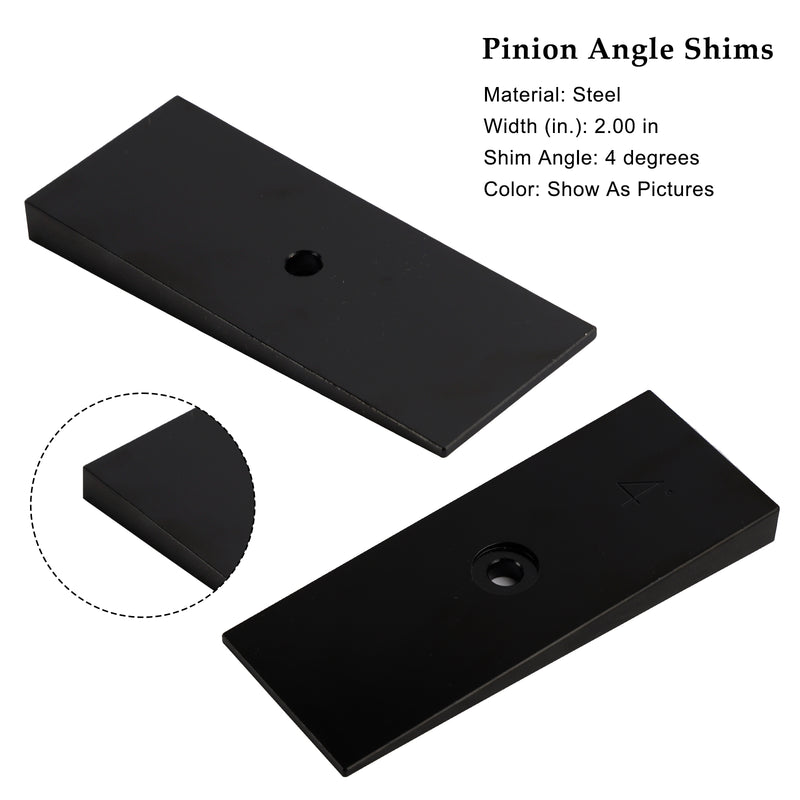 2PCS 2" Wide 4°Degree Steel Leaf Spring Degree Shims