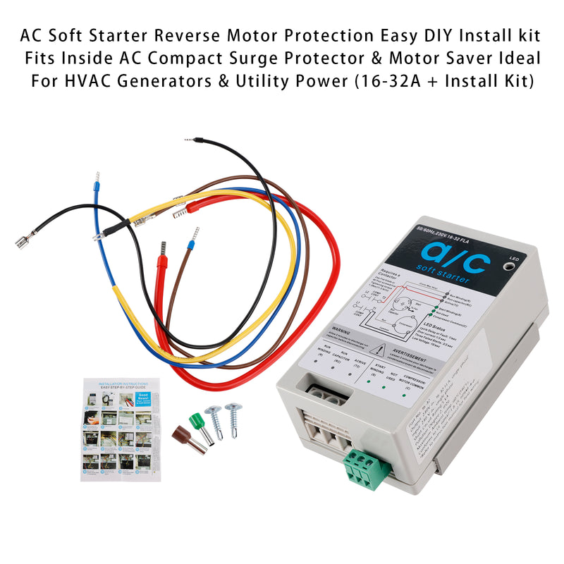 AC Soft Starter Reverse Motor Protection  (16-32A + Install Kit)