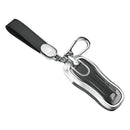 Aluminum Alloy TPU Silvery Car Key Case Cover With Buckle For Porsche Cayenne