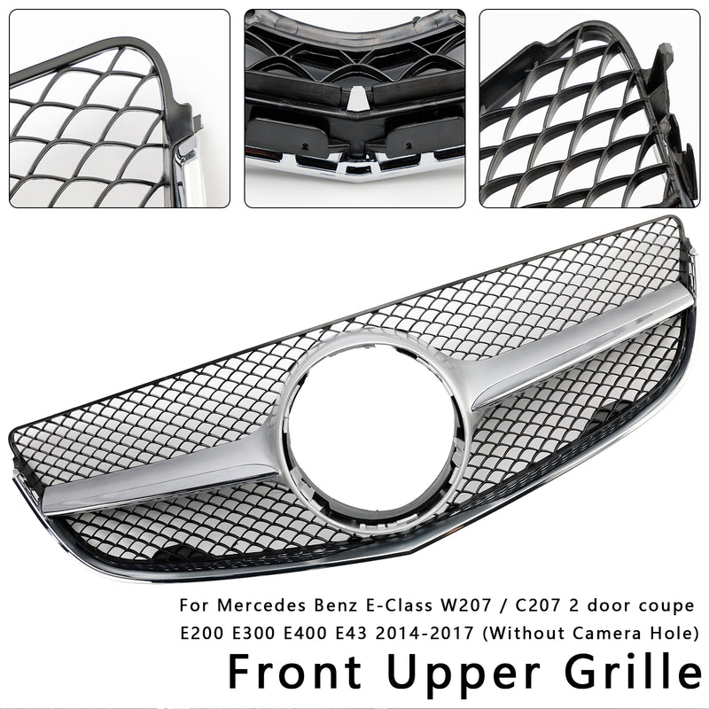 Front Bumper Grill Grille Fit Mercedes Benz E-CLASS W207 Coupe 2014-2017