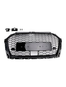 RS3 Style Honeycomb Front Grille Grill Fit Audi A3 S3 2017-2019 W/ACC Black