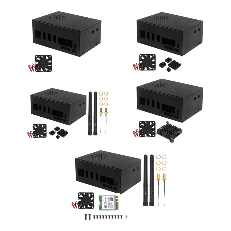 Orange pi 5 Plus metal cooling case with fan and external antenna WIFI