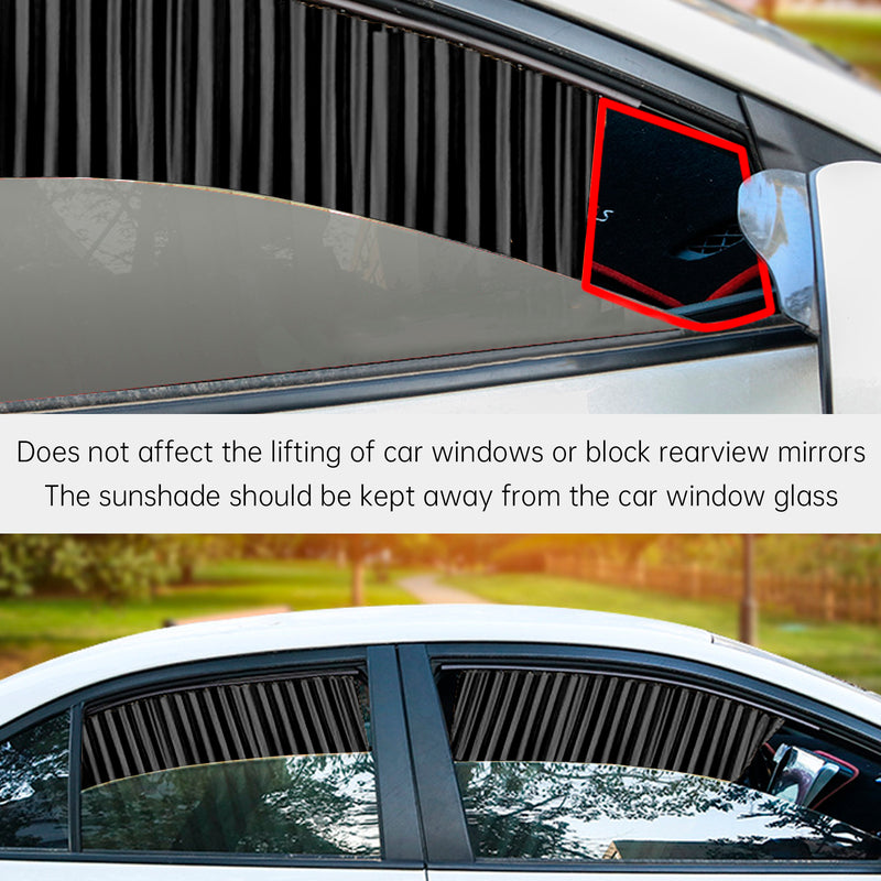 4 PCS Universal Car Side Window Sun Shades Black For Breast feeding Taking a nap