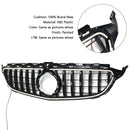 Black Front Bumper Grill Grille Fit Mercedes W205 C250 C300 2015-2021 W/LED