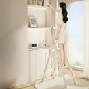 Ladder with Handrails Lightweight Portable Stepladder with Anti-Slip Pedal 4 Step Folding Ladder White 330 lbs Capacity Step Stool for Home Kitchen Office