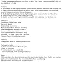 700R4 Speedometer Sensor Port Plug 551961Z For Chevy Transmission SBC 305 327