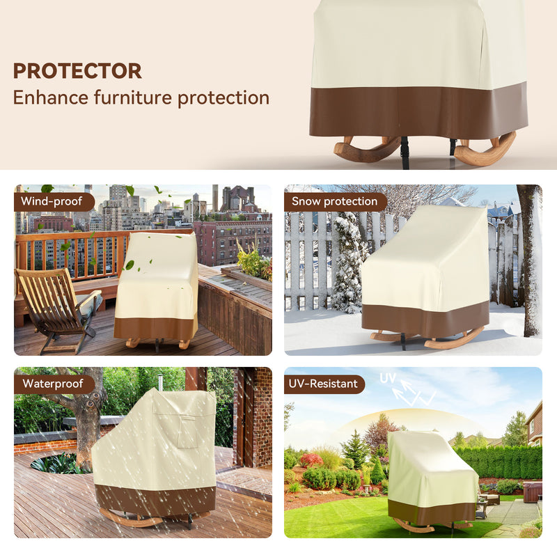 Patio Rocking Chair Cover Rocking Chair Covers for Outdoor Furniture Waterproof