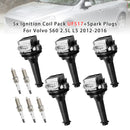 5x Ignition Coil Pack UF517+Spark Plugs For Volvo S60 2.5L L5 2012-2016