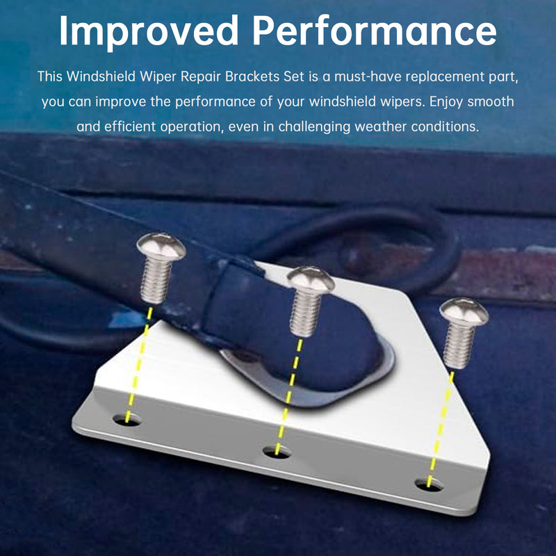 2 PCS Windshield Wiper Repair Stainless Steel Brackets for Peterbilt 379 388 389