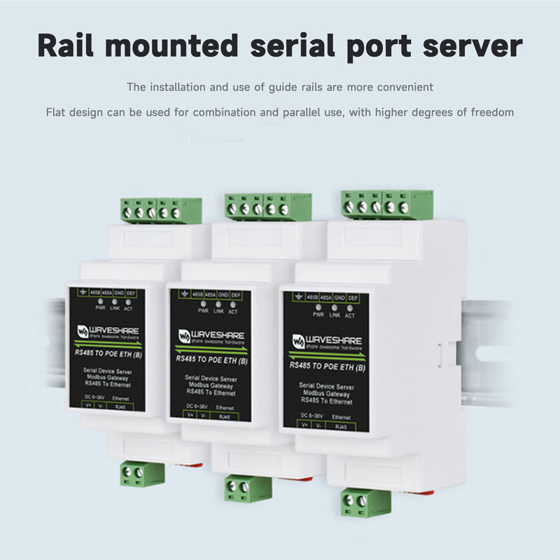 Industrial RS485 to RJ45 Ethernet Module Multi-Host to Serial Port Modbus Gateway