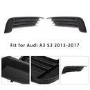 2X Car Front Bumper Fog Light Grilles For Audi A3 S3 2013-2017
