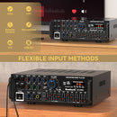 Bluetooth 5.0 HiFi Sunbuck 2000W Stereo Power Amplifier Karaoke FM USB SD AUX