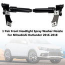 2016-2018 Mitsubishi Outlander 1 Pair Front Headlight Spray Washer Nozzle