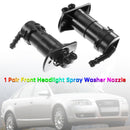 1 Pair Front Headlight Spray Washer Nozzle For Audi A6 C6 2004-2008