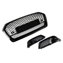 Front Honeycomb Mesh Grill + Fog Lamp Grille Fit Audi Q5 SQ5 2018 2019
