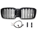 Double Slat Glossy Black Bumper Kidney Grille Fit BMW X3 G01 X4 G02 2022-2025
