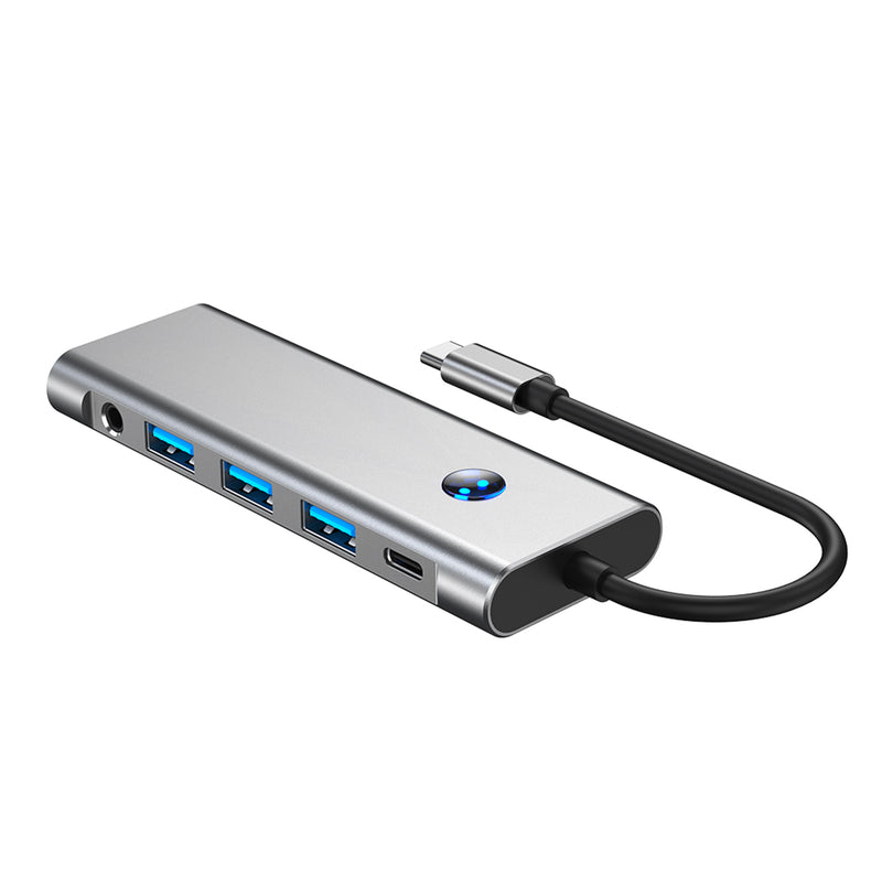 9 in 1 TYPE-C+USB3.0 USB2.0 HDMI SD/TF PD100W Audio Data Interface Hub Adapter