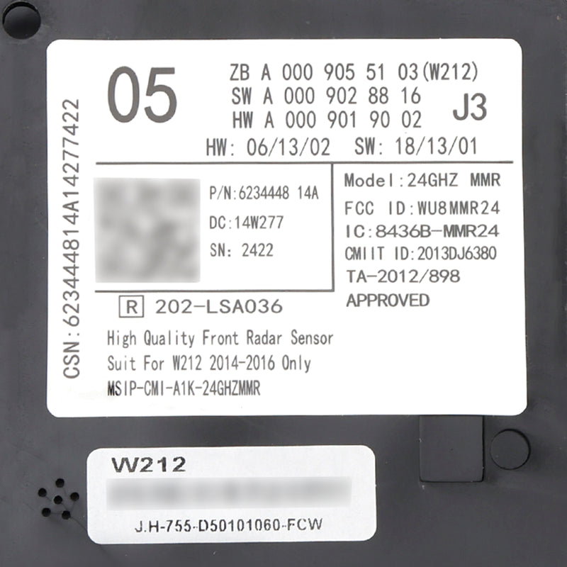 Front Radar Sensor Control Unit A0009055103 For Mercedes W212 2014-2016